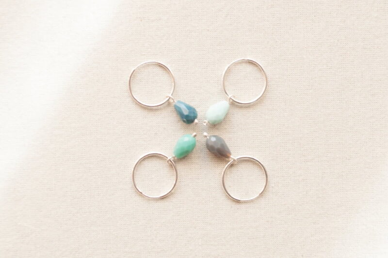 Aros con cuentas de cristal