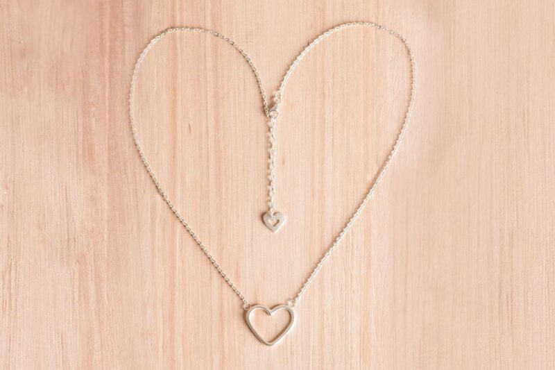 Collar dos corazones de plata 925