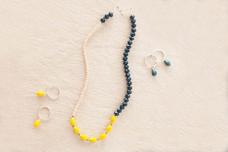 Collar con cuentas de cristal y cierre de plata 925